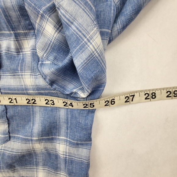 Huk Mens Performance Fishing Shirt Short Sleeve Snap Buttons  Size XL Blue Plaid - Picture 7 of 7